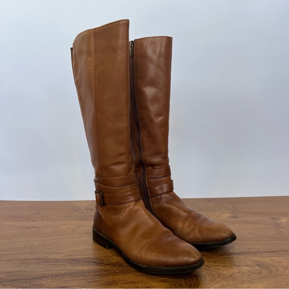 Sam Edelman knee high brown leather riding boots womens size 7.5